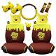 Winnie The Pooh 10 Item Car Accessory Set Seat Covers, Seat Belts, Neckrest Etc