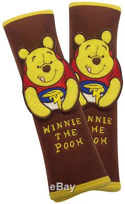Winnie The Pooh 10 item car accessory set seat covers, seat belts, neckrest etc