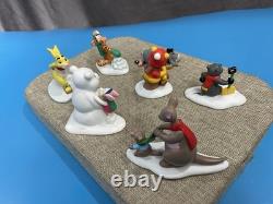 Winnie The Pooh 1990s Vintage Snowy Village Porcelain Figurines Rabbit Tigger