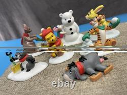 Winnie The Pooh 1990s Vintage Snowy Village Porcelain Figurines Rabbit Tigger