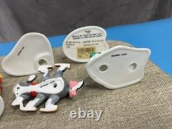 Winnie The Pooh 1990s Vintage Snowy Village Porcelain Figurines Rabbit Tigger