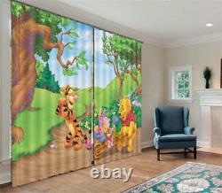 Winnie The Pooh 3D Curtain Blockout Photo Printing Curtains Drape Fabric