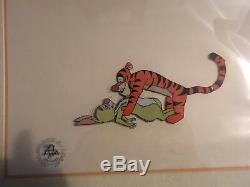 Winnie The Pooh And Tigger Too Original Production Cel 1974 with COA and framed