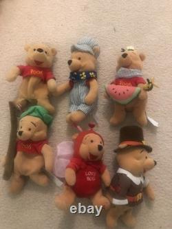 Winnie The Pooh Beanie Babies Different Outfits Lot 21