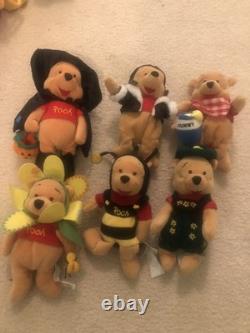 Winnie The Pooh Beanie Babies Different Outfits Lot 21