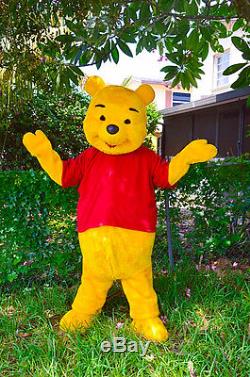Winnie The Pooh Bear Mascot Costume Adult Size Top Quality Halloween Cosplay