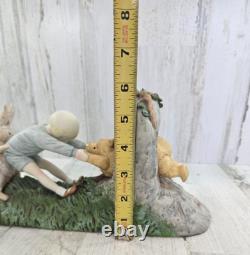 Winnie The Pooh Bookends Christopher Robin Pooh Rabbits with Box Vintage