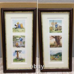 Winnie The Pooh & Christopher Robin 3 Panel Watercolor Disney Print Frame- ART
