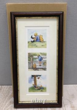 Winnie The Pooh & Christopher Robin 3 Panel Watercolor Disney Print Frame- ART