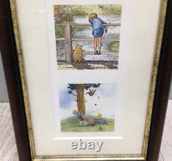 Winnie The Pooh & Christopher Robin 3 Panel Watercolor Disney Print Frame- ART