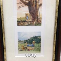 Winnie The Pooh & Christopher Robin 3 Panel Watercolor Disney Print Frame- ART
