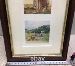 Winnie The Pooh & Christopher Robin 3 Panel Watercolor Disney Print Frame- ART