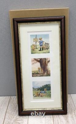 Winnie The Pooh & Christopher Robin 3 Panel Watercolor Disney Print Frame- ART