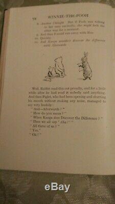 Winnie The Pooh First edition Second Print 1926 Book. A. A. Milne. Very Good