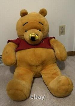 Winnie The Pooh LARGE 36 Plush Vintage Stuffed Bear Bee On Nose Disney JUMBO