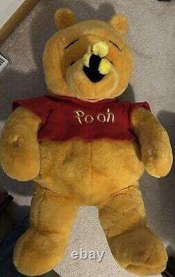 Winnie The Pooh LARGE 36 Plush Vintage Stuffed Bear Bee On Nose Disney JUMBO