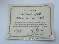 Winnie The Pooh Lenox Disney Cased Crystal Amber Bowl -limited Edition 184/250