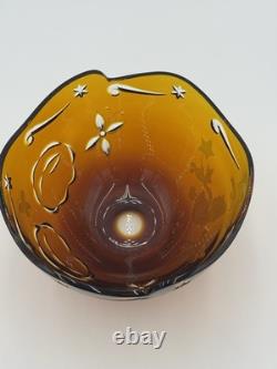 Winnie The Pooh Lenox Disney Cased Crystal Amber Bowl -limited Edition 184/250