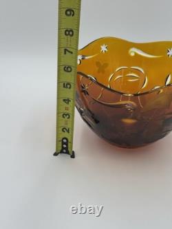 Winnie The Pooh Lenox Disney Cased Crystal Amber Bowl -limited Edition 184/250