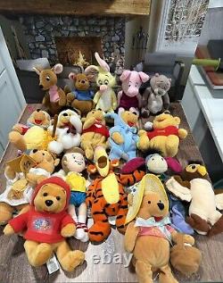 Winnie The Pooh Lot Of 17 Walt Disney Beanies All With Disney Tags. Great Lot