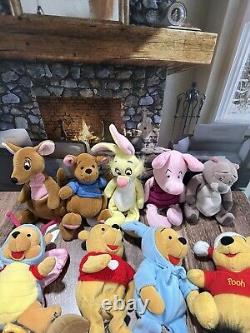 Winnie The Pooh Lot Of 17 Walt Disney Beanies All With Disney Tags. Great Lot