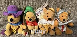 Winnie The Pooh Lot Of Dressed Up Bean Bag Plush Disney Store All Different