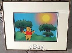 Winnie The Pooh Original Production Animation Cel with Painted Background & COA