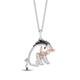 Winnie The Pooh Pendant Necklace Lab Created Diamond 14k White Gold Plated
