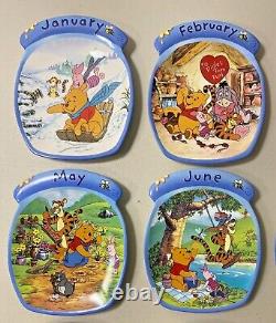 Winnie The Pooh Perpetual Wall Calendar Whole Year Complete Set Plates withCOAs