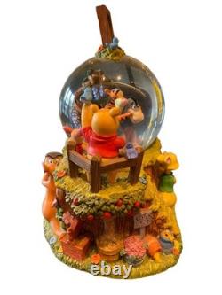 Winnie The Pooh Snow Globe Music Box With Small Picture Frame Disney Tigger Owl