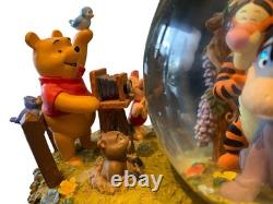 Winnie The Pooh Snow Globe Music Box With Small Picture Frame Disney Tigger Owl