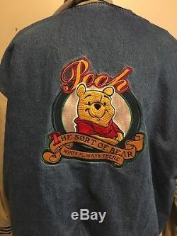 Winnie The Pooh denim varsity Jacket size XL XXXTENTACION Disney