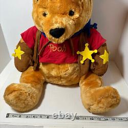 Winnie the Pooh 23 in Plush Cowboy Disney Store Large Plush Used Free Shipping