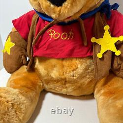 Winnie the Pooh 23 in Plush Cowboy Disney Store Large Plush Used Free Shipping