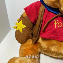 Winnie the Pooh 23 in Plush Cowboy Disney Store Large Plush Used Free Shipping