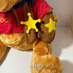 Winnie the Pooh 23 in Plush Cowboy Disney Store Large Plush Used Free Shipping