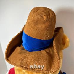 Winnie the Pooh 23 in Plush Cowboy Disney Store Large Plush Used Free Shipping