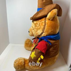 Winnie the Pooh 23 in Plush Cowboy Disney Store Large Plush Used Free Shipping