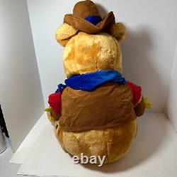 Winnie the Pooh 23 in Plush Cowboy Disney Store Large Plush Used Free Shipping