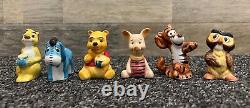 Winnie the Pooh 6 Porcelain Figurines Piglet Tigger Eeyore Owl Rabbit RARE