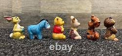 Winnie the Pooh 6 Porcelain Figurines Piglet Tigger Eeyore Owl Rabbit RARE