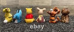 Winnie the Pooh 6 Porcelain Figurines Piglet Tigger Eeyore Owl Rabbit RARE