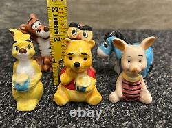 Winnie the Pooh 6 Porcelain Figurines Piglet Tigger Eeyore Owl Rabbit RARE