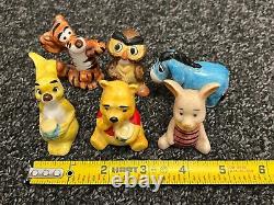 Winnie the Pooh 6 Porcelain Figurines Piglet Tigger Eeyore Owl Rabbit RARE