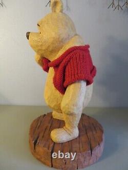 Winnie the Pooh 75th Anniversary Faux Wood Pooh Figure Statue Disney Store