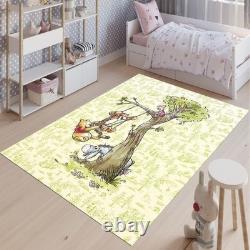 Winnie the Pooh Area Rug Cartoon Kids Room Carpet Nursery Decor