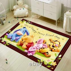 Winnie the Pooh Cotton Area Rug Kids Nursery Custom Size Carpet