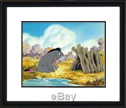 Winnie the Pooh Eeyore with his Home Disney Production Cel 9x11 Framed
