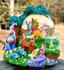 Winnie the Pooh & Friends Disney 8 Musical Water Snow Globe Double WORKS VIDEO