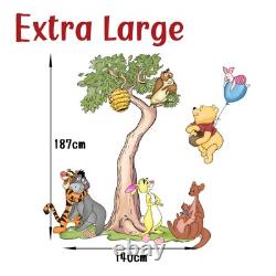 Winnie the Pooh Friends Tree Wall Decal Large Kids Room Removable Fabric Stick